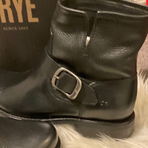 Frye Black Buckle Leather Boots - Picture 3 of 16